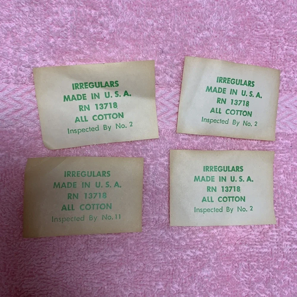 Vintage Reto Pink Plush Terry Cloth 4- Bath Towel Set Made USA 100% Cotton NEW